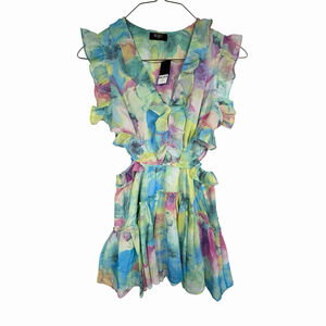 Reset Pastel Side Cut Out Ruffle Dress Size Medium
